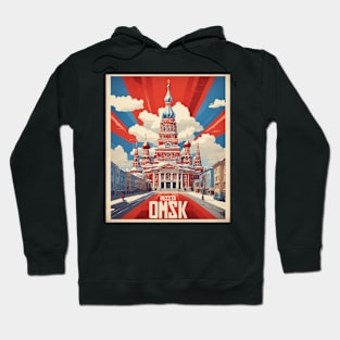 Omsk Russia Vintage Tourism Travel Poster Hoodie